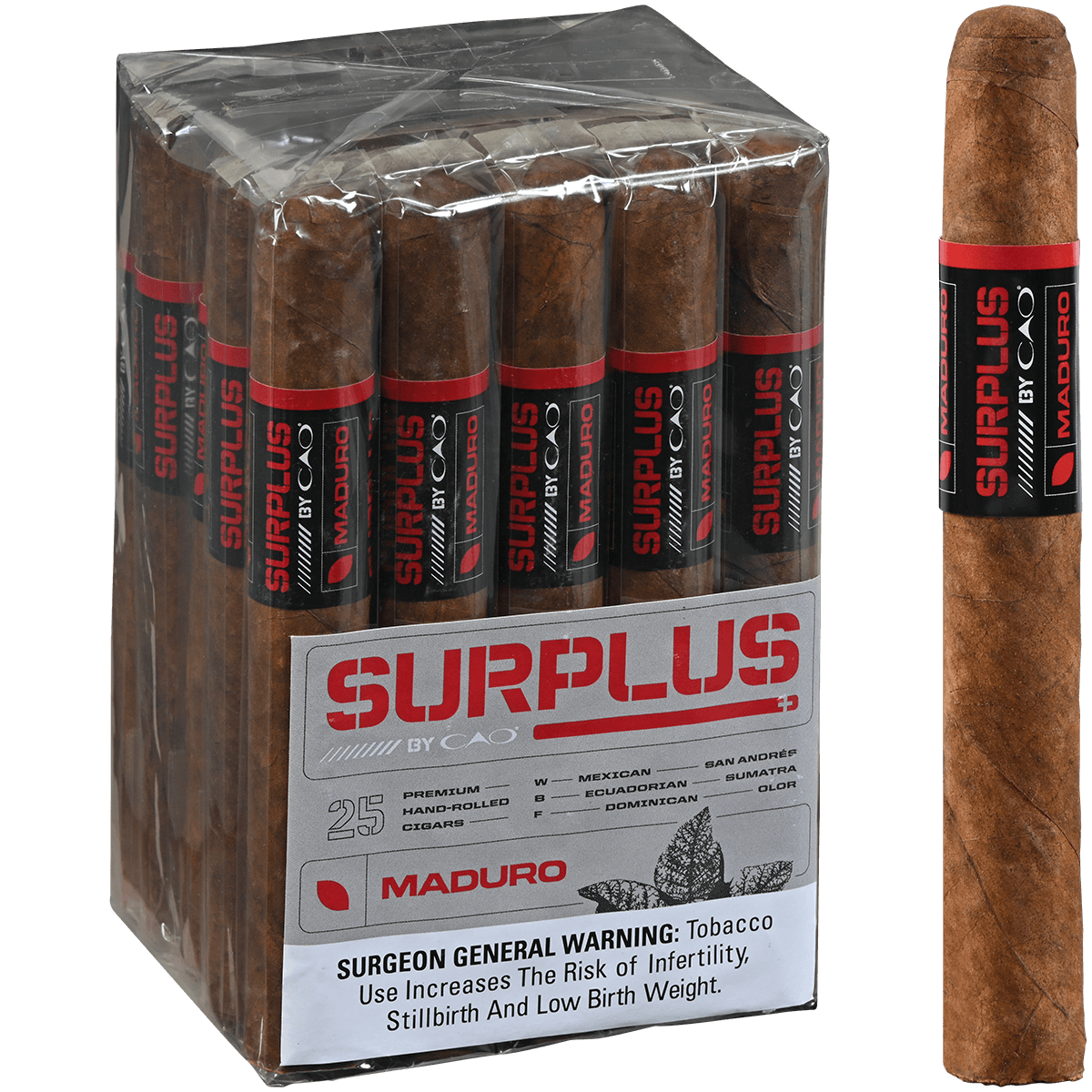 SURPLUS BY CAO MADURO TORO 25 CT. BUNDLE 6X50