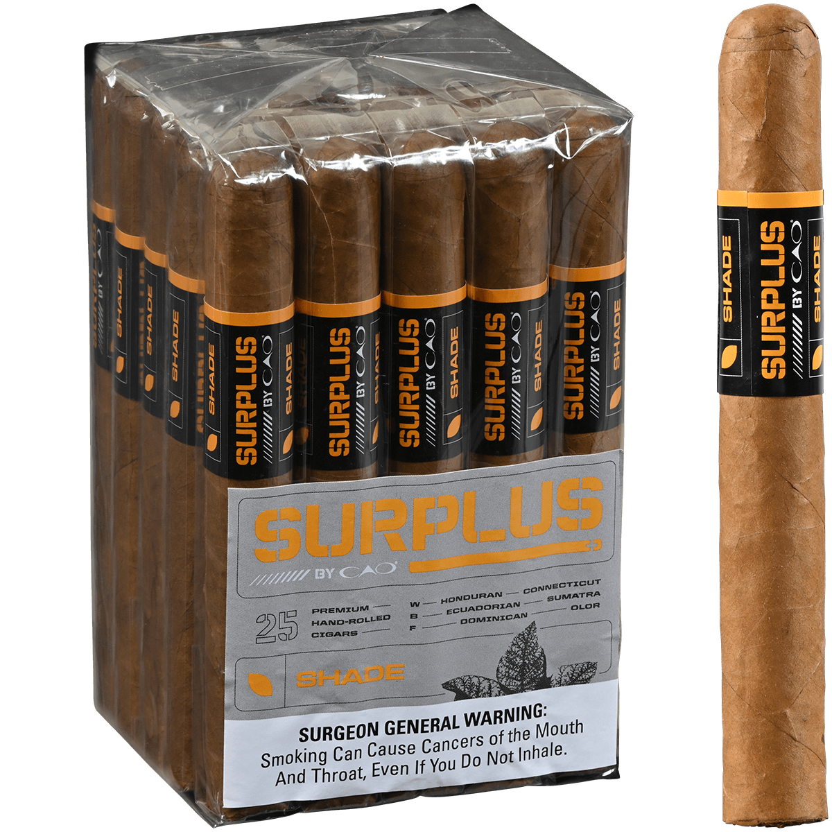 SURPLUS BY CAO SHADE TORO 25 CT. BUNDLE 6X50