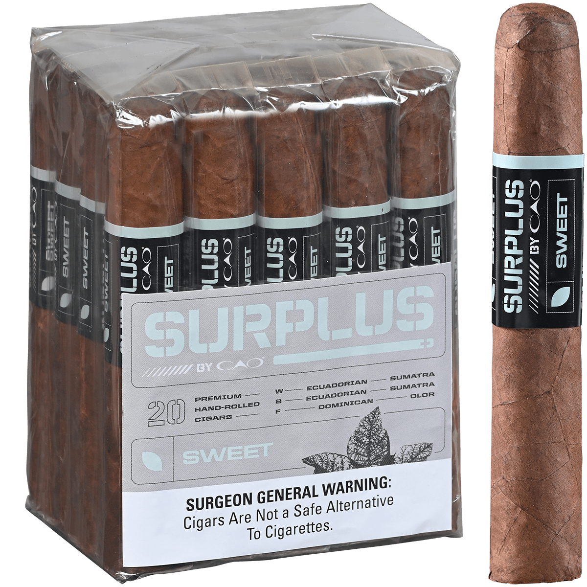 Surplus By Cao Sweet Robusto Bundle 20 Ct. 5.00X50