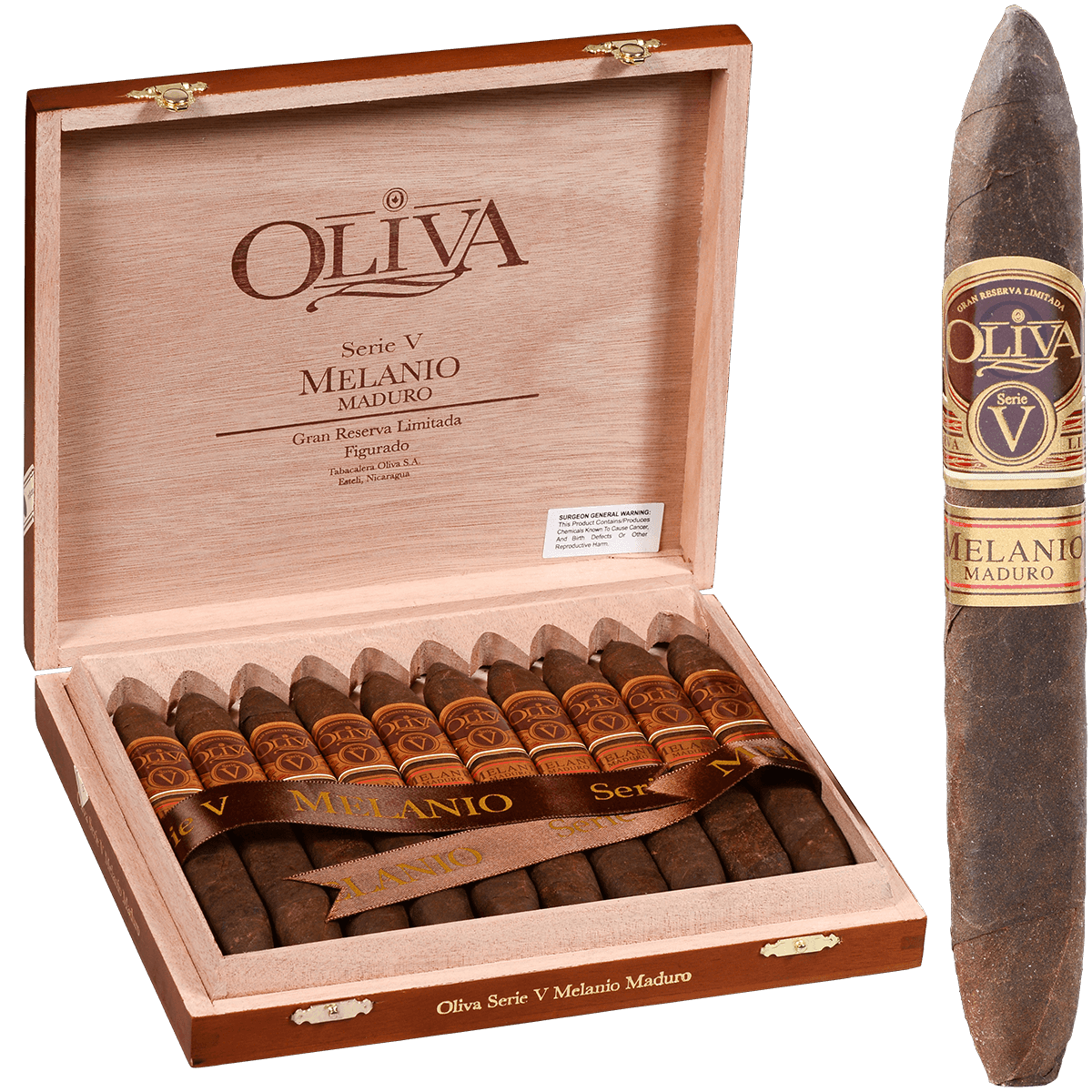 Oliva Serie V Melanio Maduro Figurado 10 Ct Box 6.50X52
