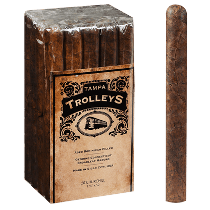 Tampa Trolleys Churchill Maduro 20 Ct. Bundle 7.25X52