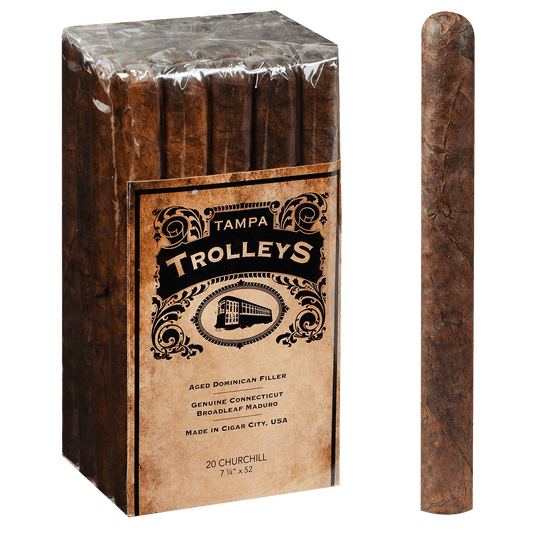 Tampa Trolleys Churchill Maduro 20 Ct. Bundle 7.25X52