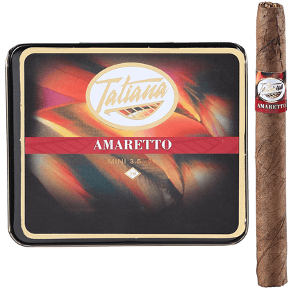 TATIANA MINI AMARETTO 5/10 CIGARILLOS TINS 3.5X26