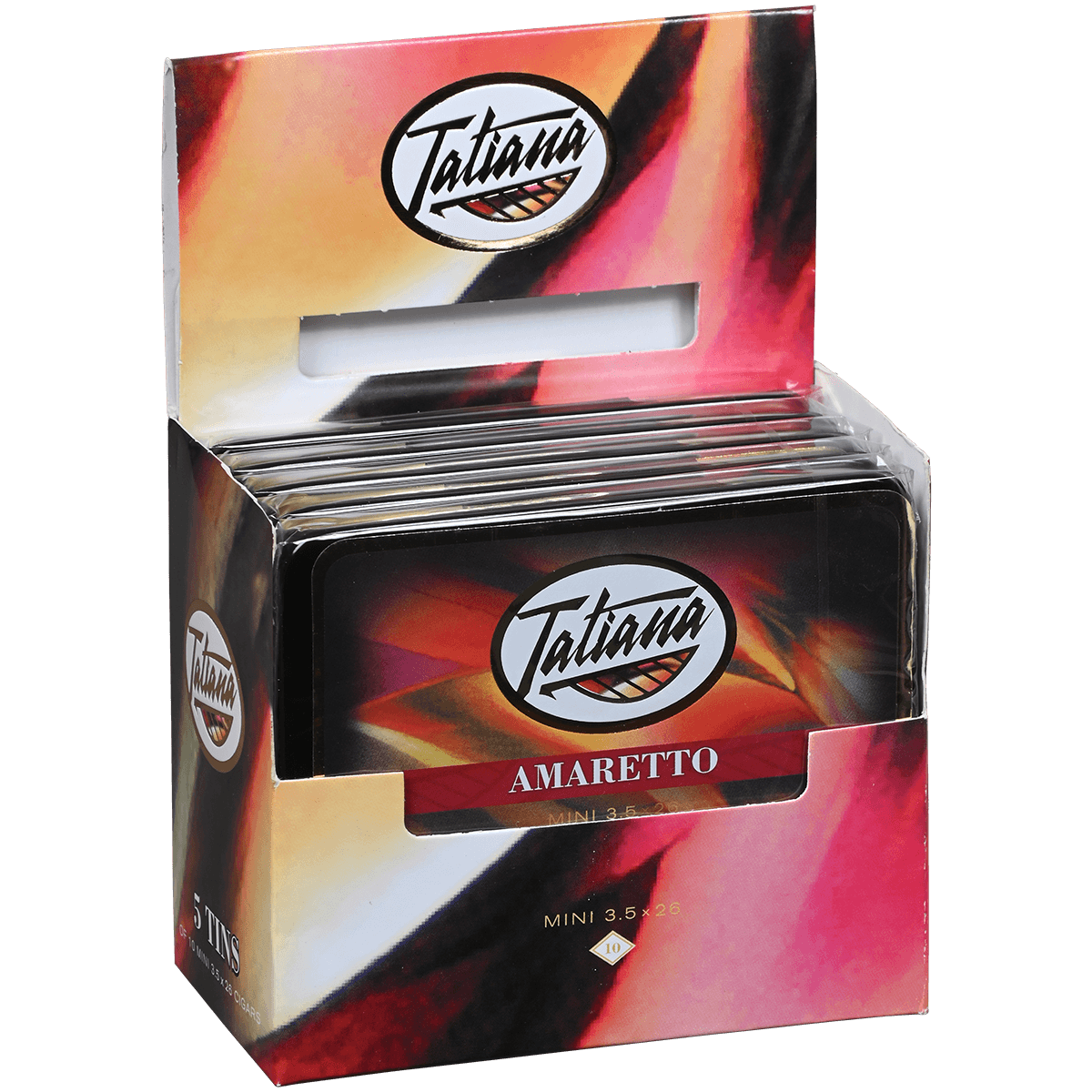 TATIANA MINI AMARETTO 5/10 CIGARILLOS TINS 3.5X26