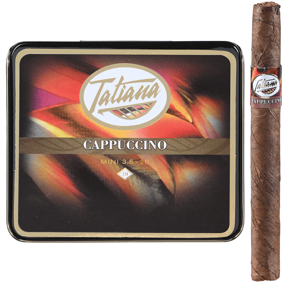 TATIANA MINI CAPPUCCINO 5/10 CIGARILLOS TINS 3.5X26