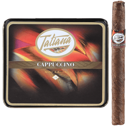 TATIANA MINI CAPPUCCINO 5/10 CIGARILLOS TINS 3.5X26