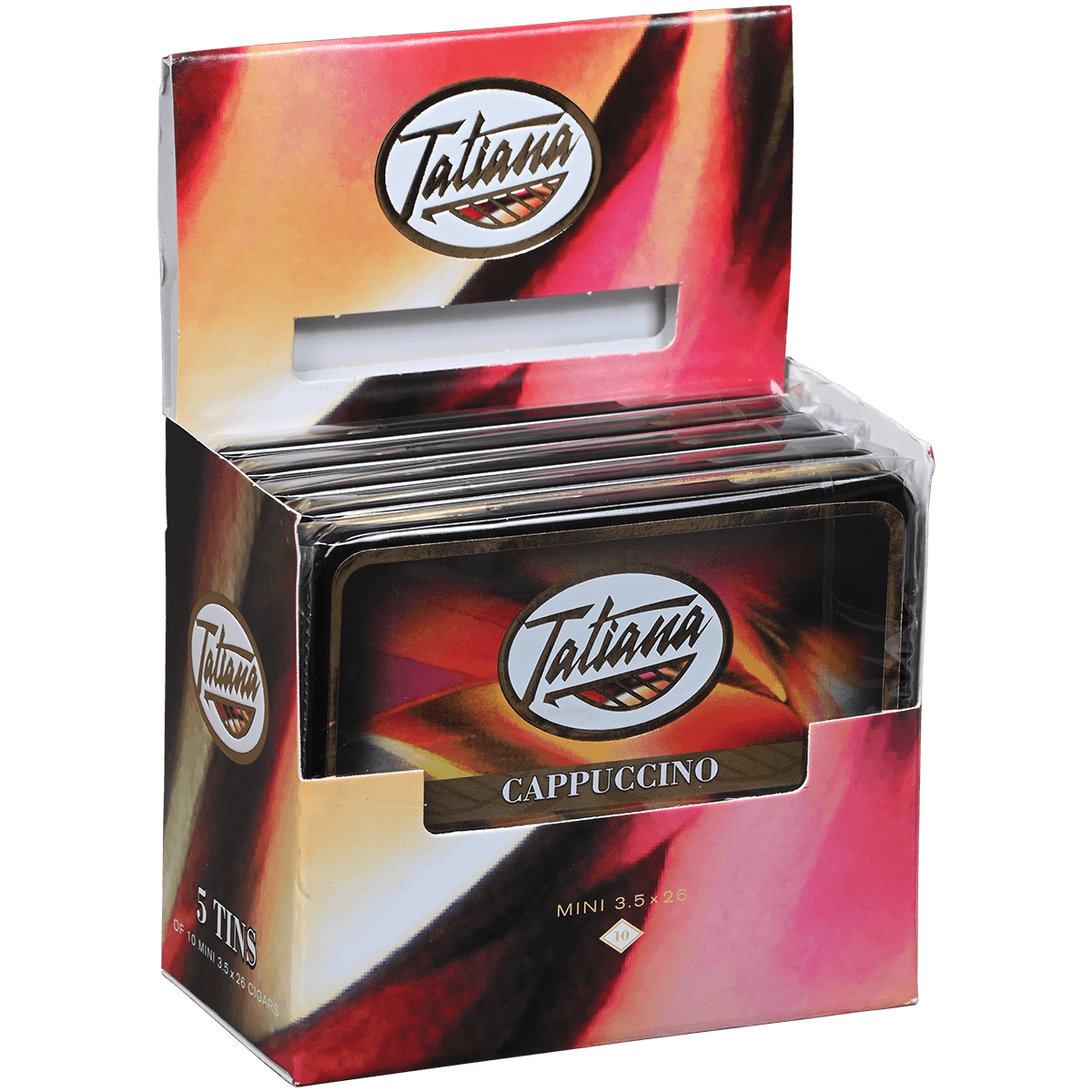 TATIANA MINI CAPPUCCINO 5/10 CIGARILLOS TINS 3.5X26