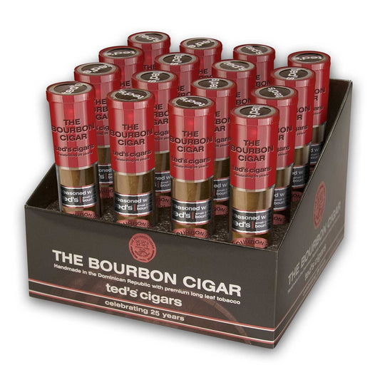 The Bourbon Cigar By Ted'S 562 Glass Tubes 16 Ct. Box 5.00X62