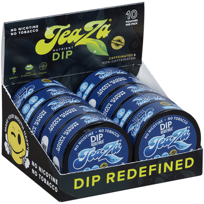 Teaza Energy Pouches Cool Mint Chill Caffeine Free 1/10 Tins