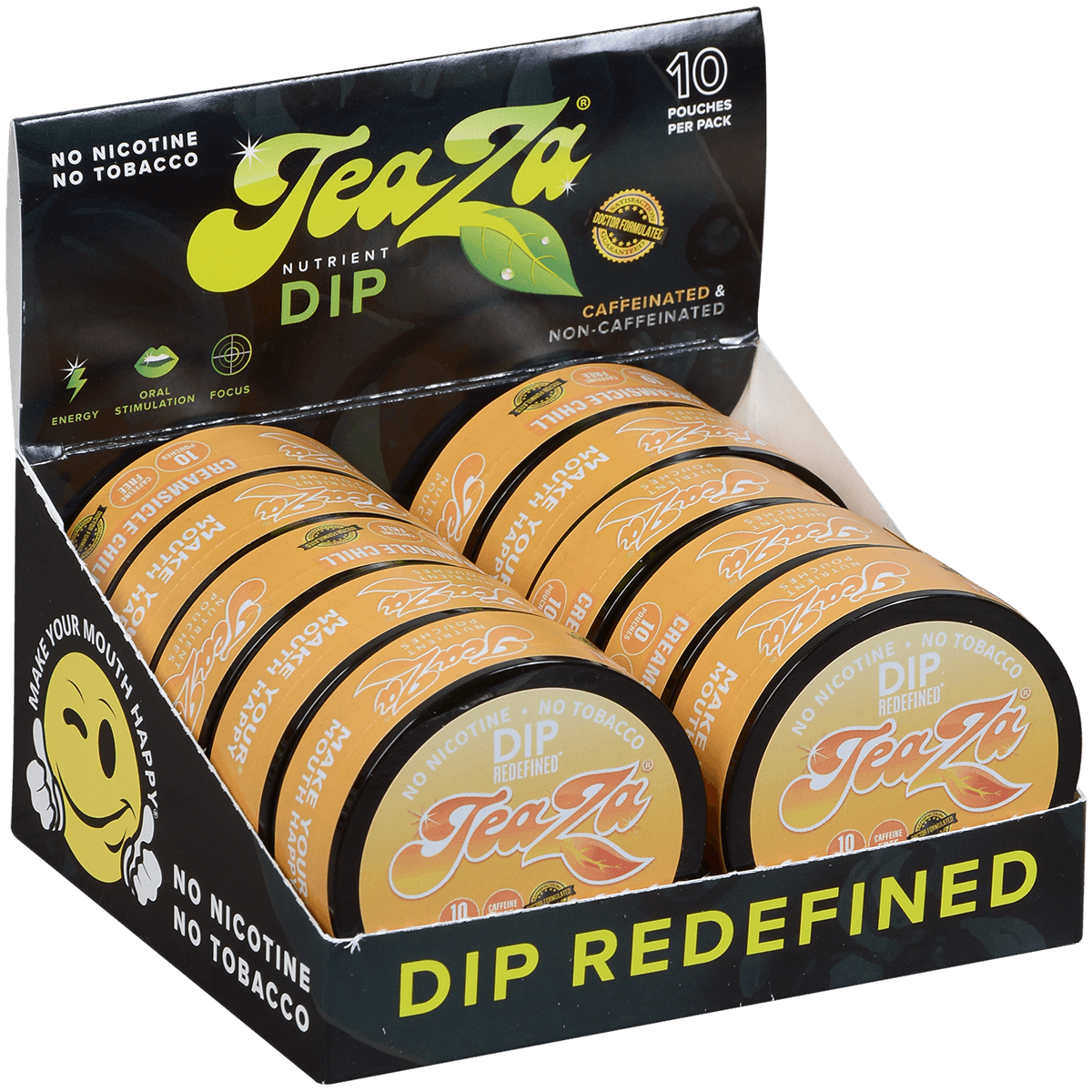 Teaza Energy Pouches Creamsicle Caffeine Free 1/10 Tins