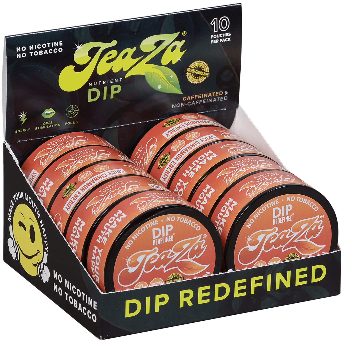 Teaza Energy Pouches Spicy Cinnamon 50 Mg 1/10 Tins