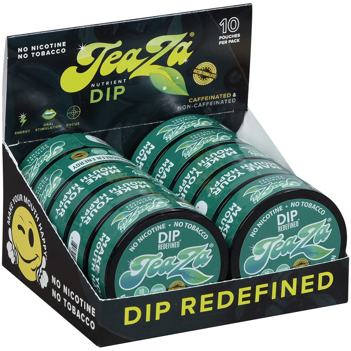 Teaza Energy Pouches Wintergreen 50 Mg 1/10 Tins
