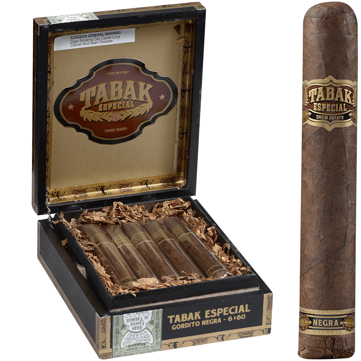 Tabak Especial By Drew Estate Negra Gordito 10 Ct. Box 6.00X60