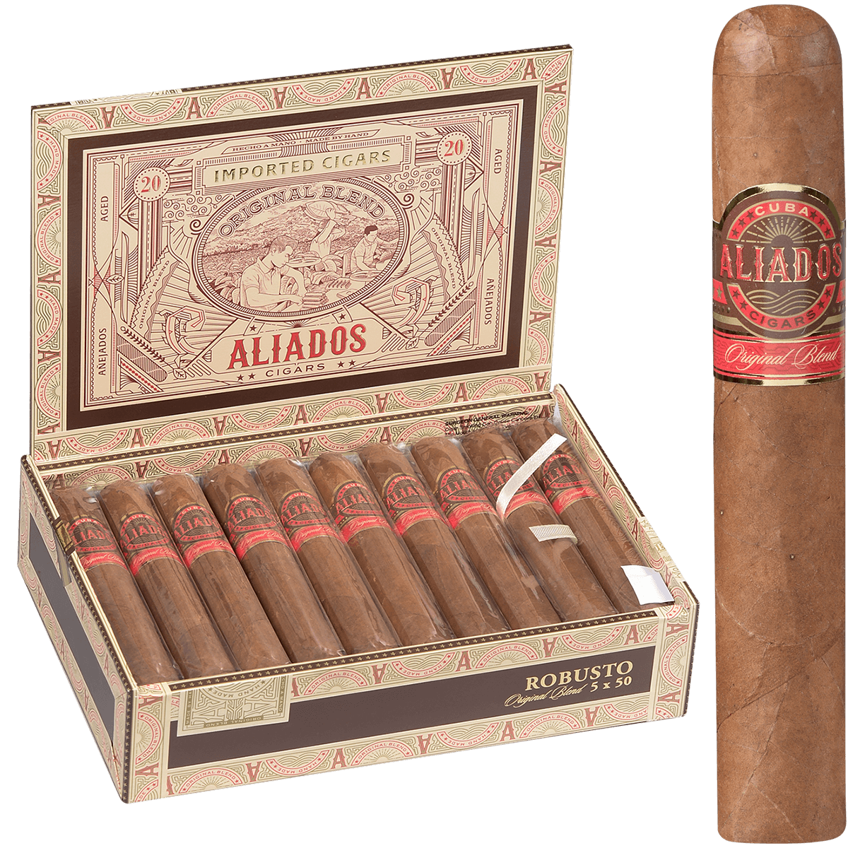 Oliva Cuba Aliados Robusto Natural 20Ct Box 5.00X50