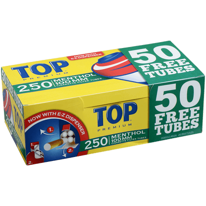 Cigarette Filter Tubes Top 100Mm Menthol Bonus 250 Ct. Box