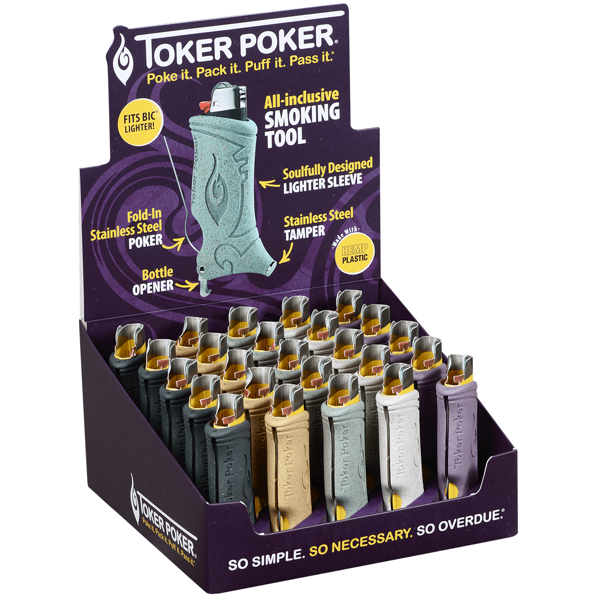 Tokerpoker Hemp Plastic+Bottle Opener Display 25Ct.