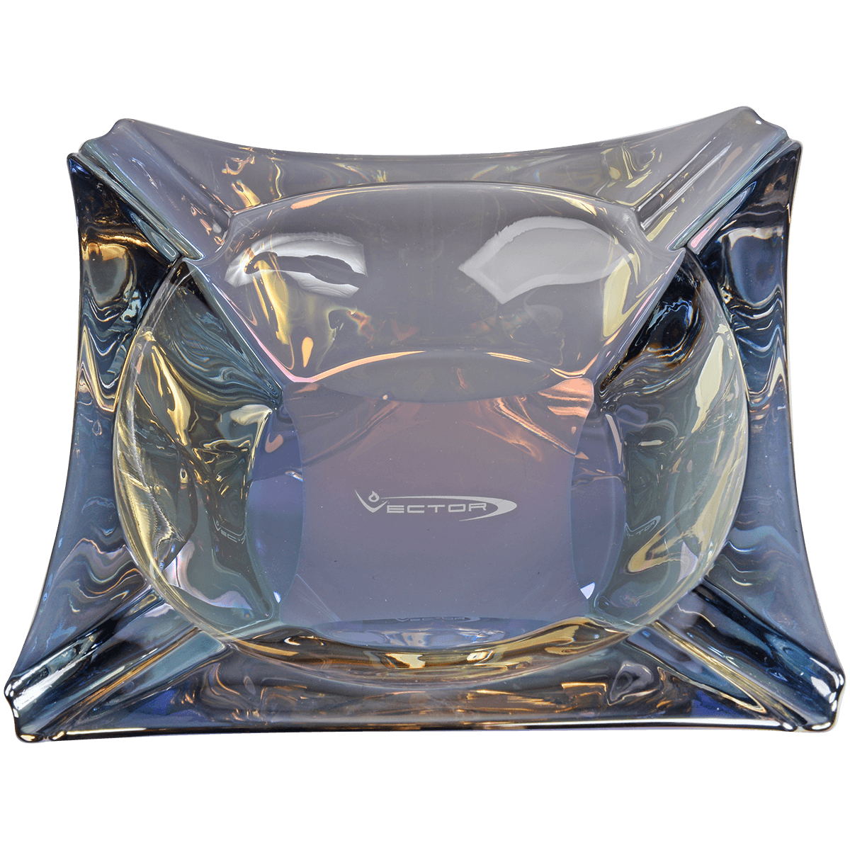 Vector Premium Glass Art Deco Ashtray Blue