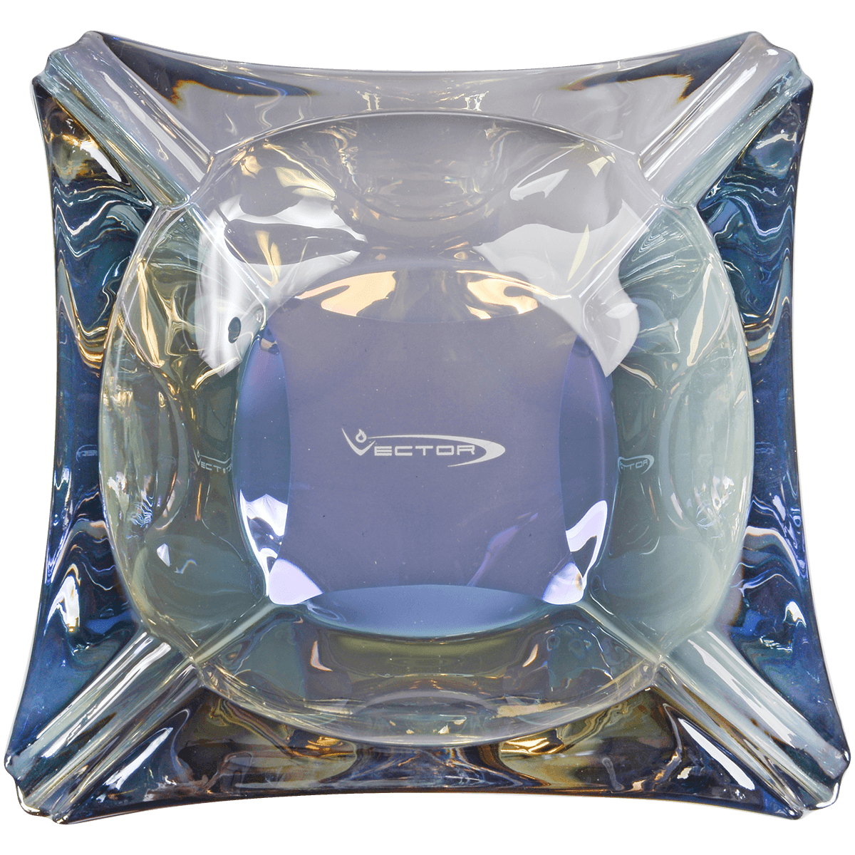 Vector Premium Glass Art Deco Ashtray Blue