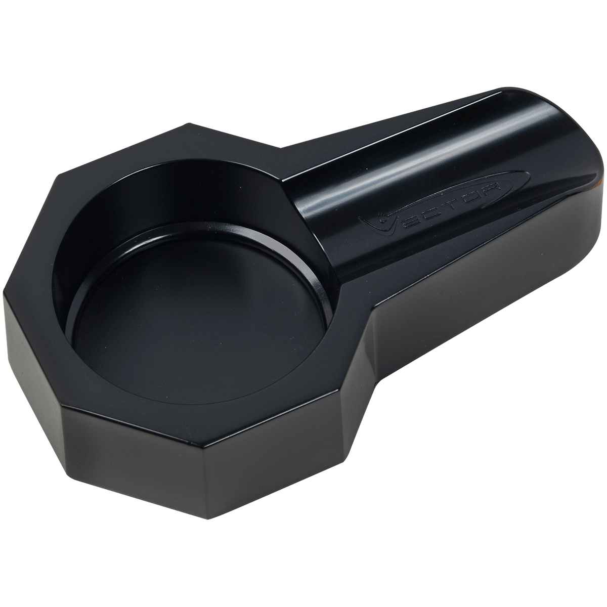 Ashtray Vector Full Metal Hexagon Shape Matte Black