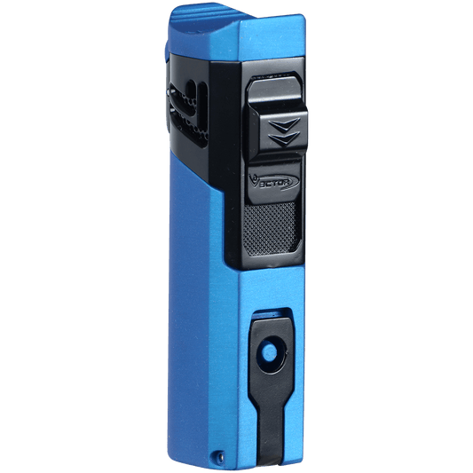 Lighters Vector Caliper Singe Large Torch Matte Metallic Blue Rubber