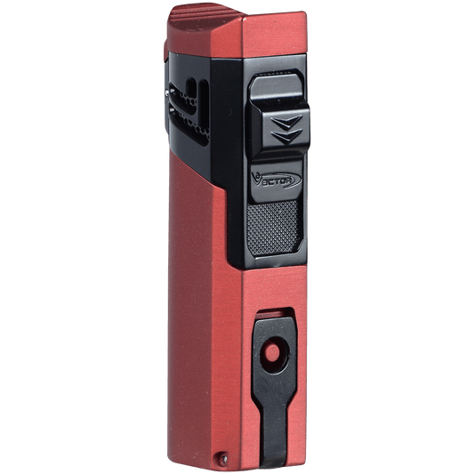Lighters Vector Caliper Singe Large Torch Matte Metallic Red Rubber