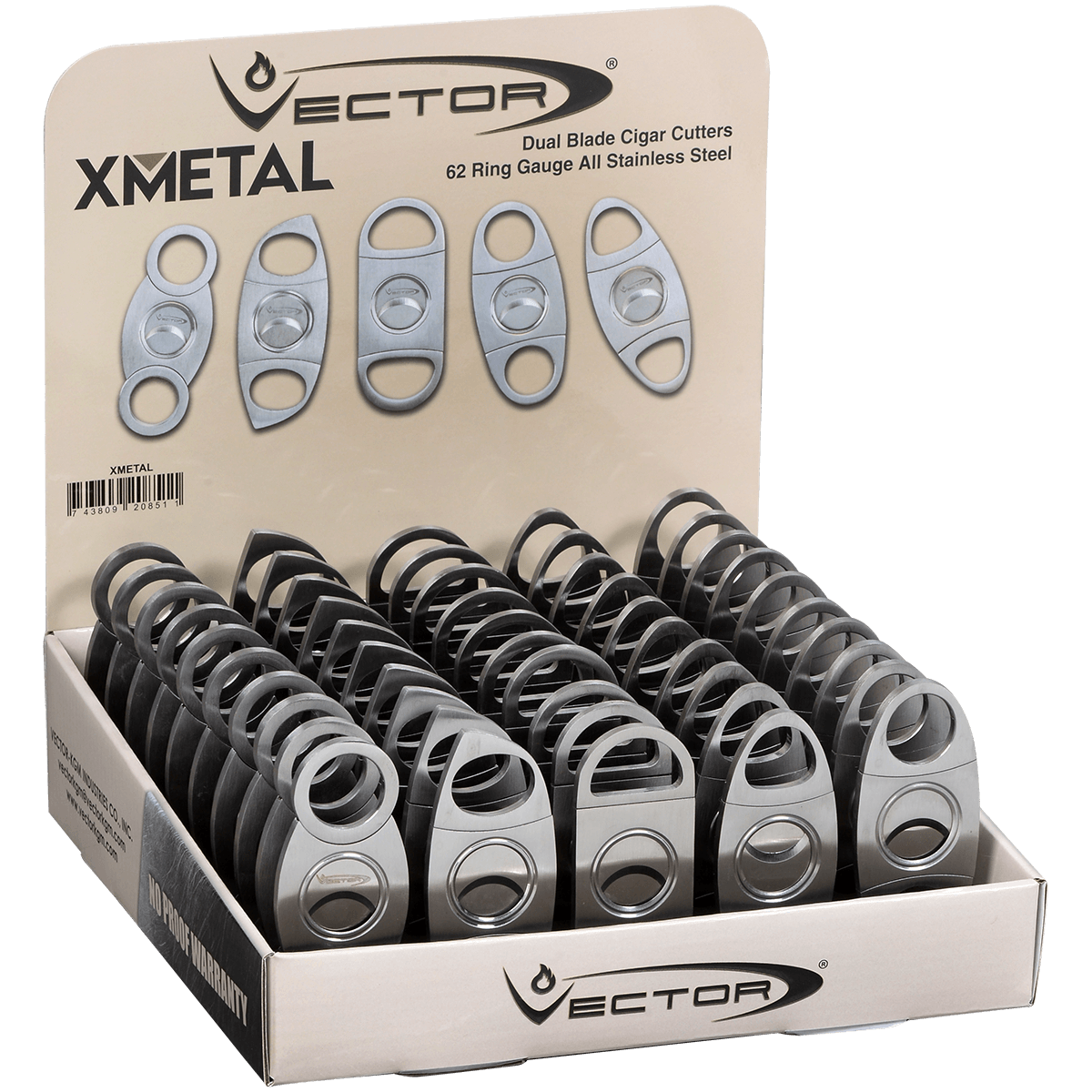 Cutters Vector Full Metal Stainless Assorted 50 Ct. Display Tray