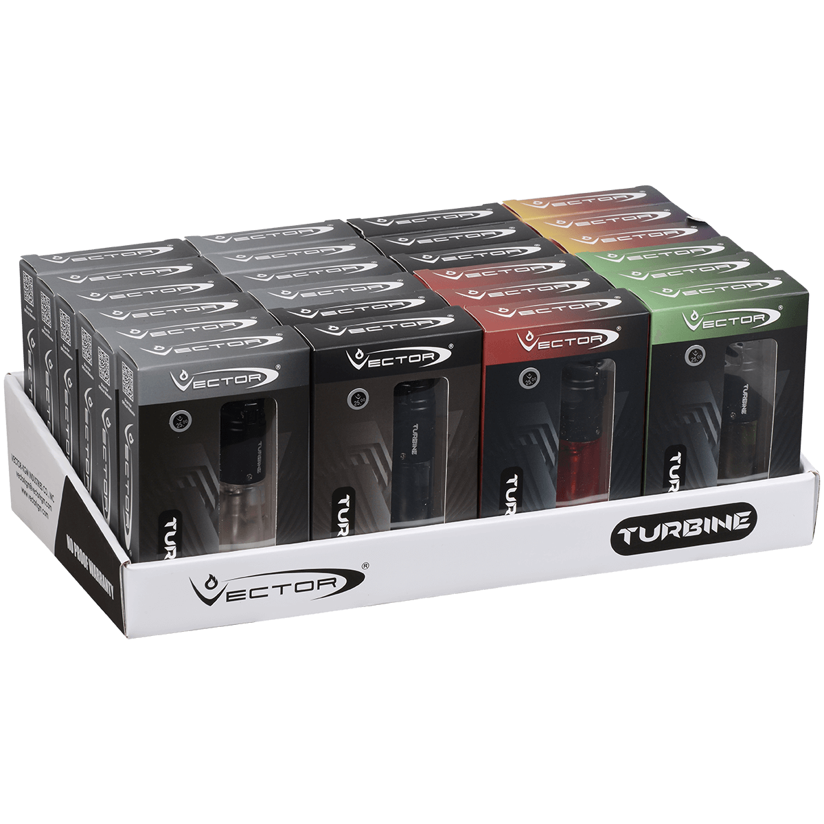 Lighters Vector Turbine Assorted 24 Ct. Display Tray
