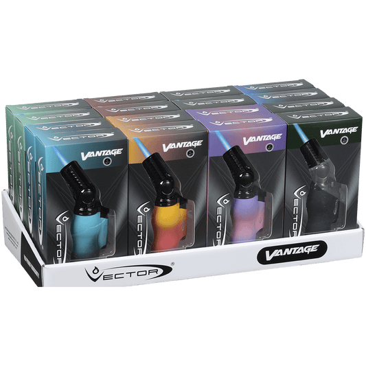 Lighters Vector Vantage Swivel Nozel Assorted 16 Ct. Display Tray