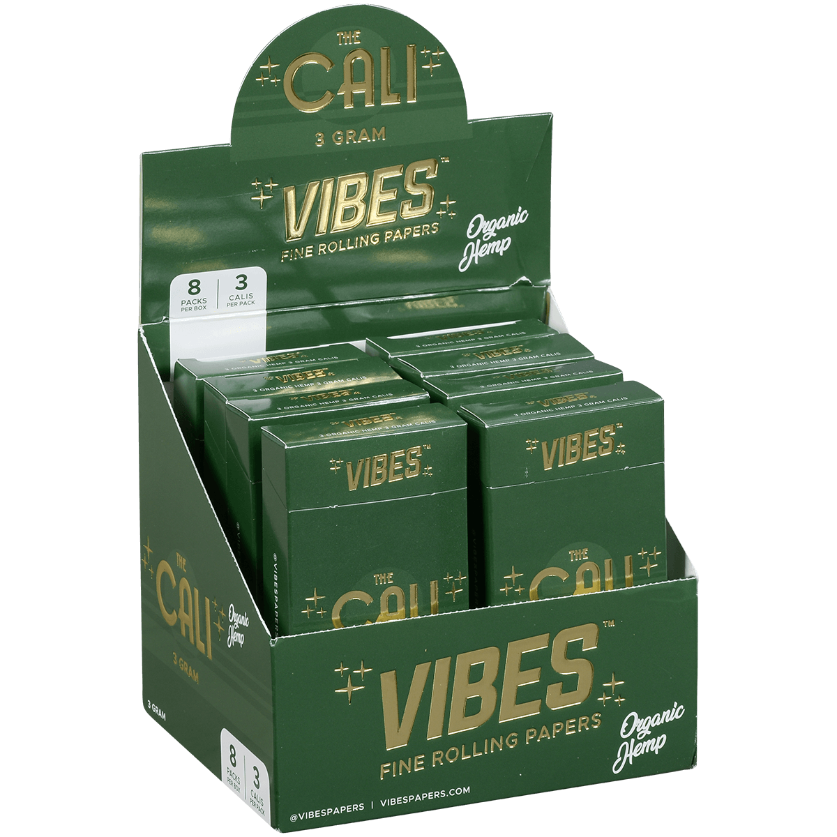 **VIBES- THE CALI- 3GRAMS- ORGANIC HEMP 3CALIS- 8CT.