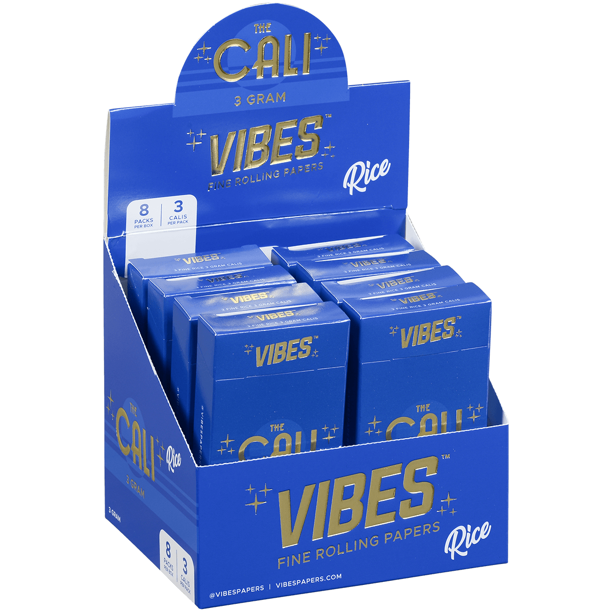 **VIBES- THE CALI- 3GRAMS- RICE 3CALIS- 8CT.