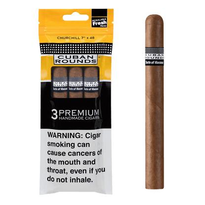 PROMO CUBAN ROUNDS CHURCHILL NATURAL "SEALED FRESH" 1/3 CT. 7.00X48