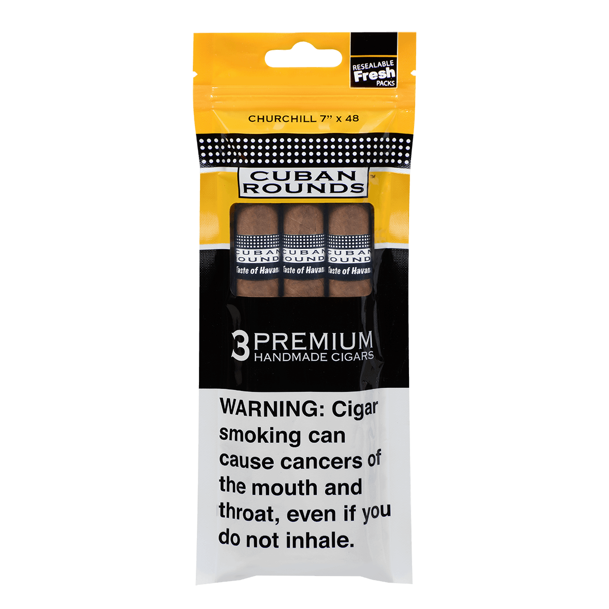 PROMO CUBAN ROUNDS CHURCHILL NATURAL "SEALED FRESH" 1/3 CT. 7.00X48