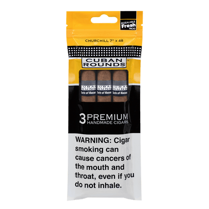 PROMO CUBAN ROUNDS CHURCHILL NATURAL "SEALED FRESH" 1/3 CT. 7.00X48