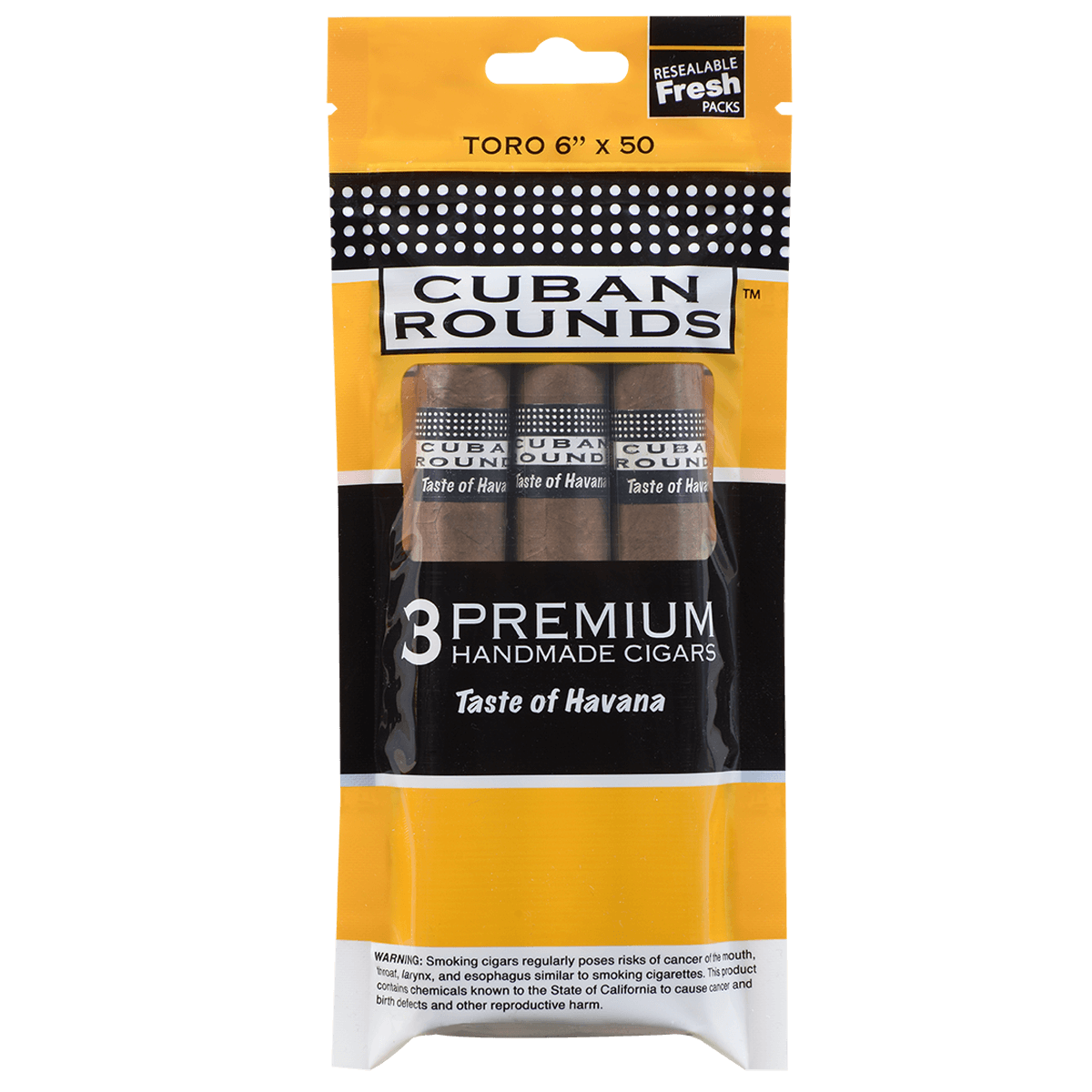 Promo Cuban Rounds Nat Toro "Sealed Fresh" 3 Ct Pack 6.00X50