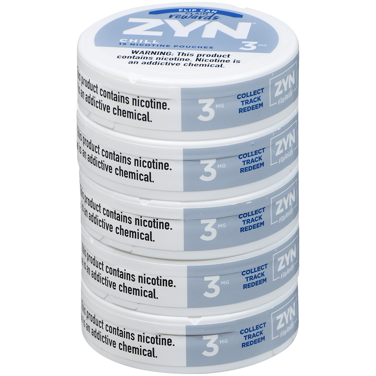 Zyn Nicotine Pouches Chill 3 Mg 1/5 Tins