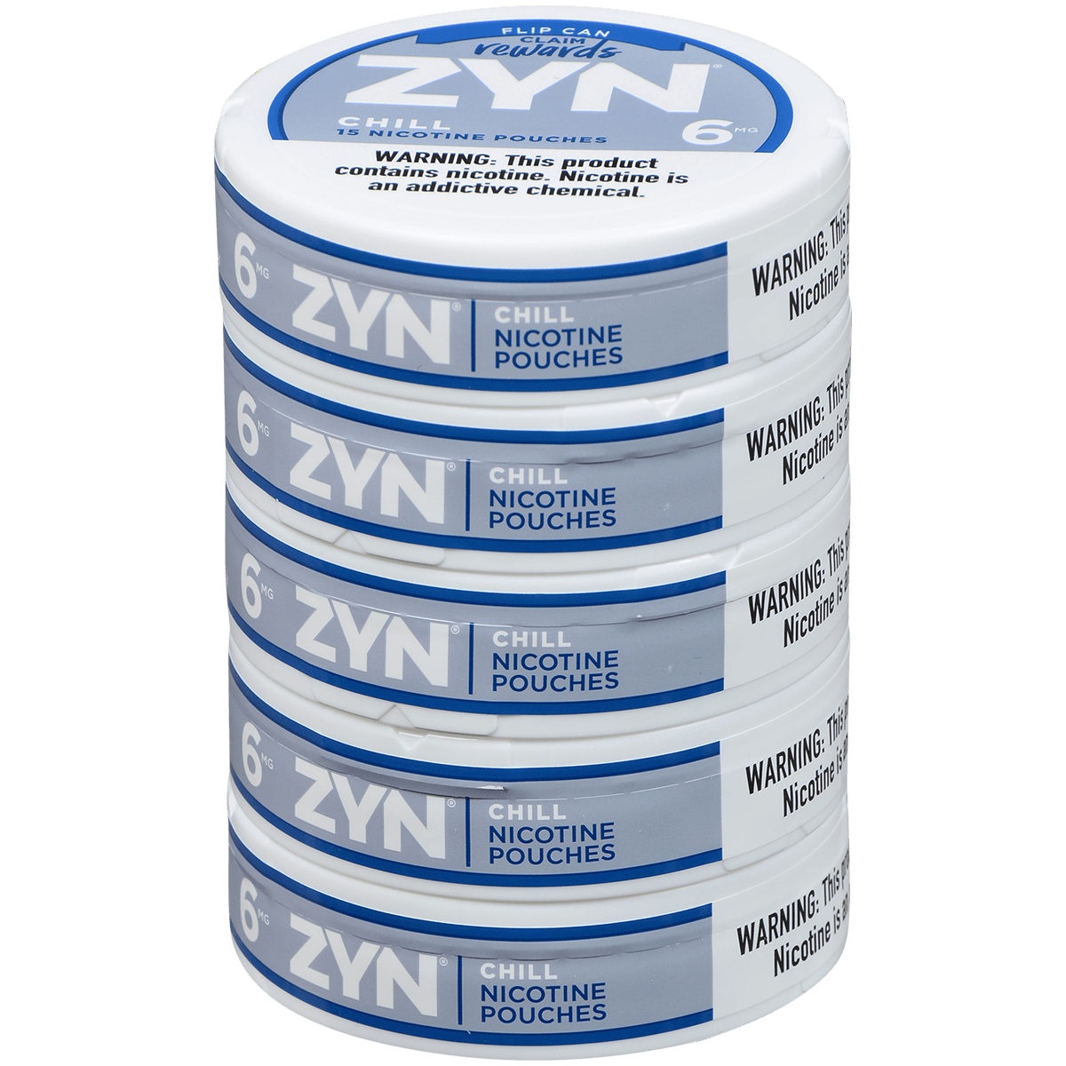 Zyn Nicotine Pouches Chill 6 Mg 1/5 Tins