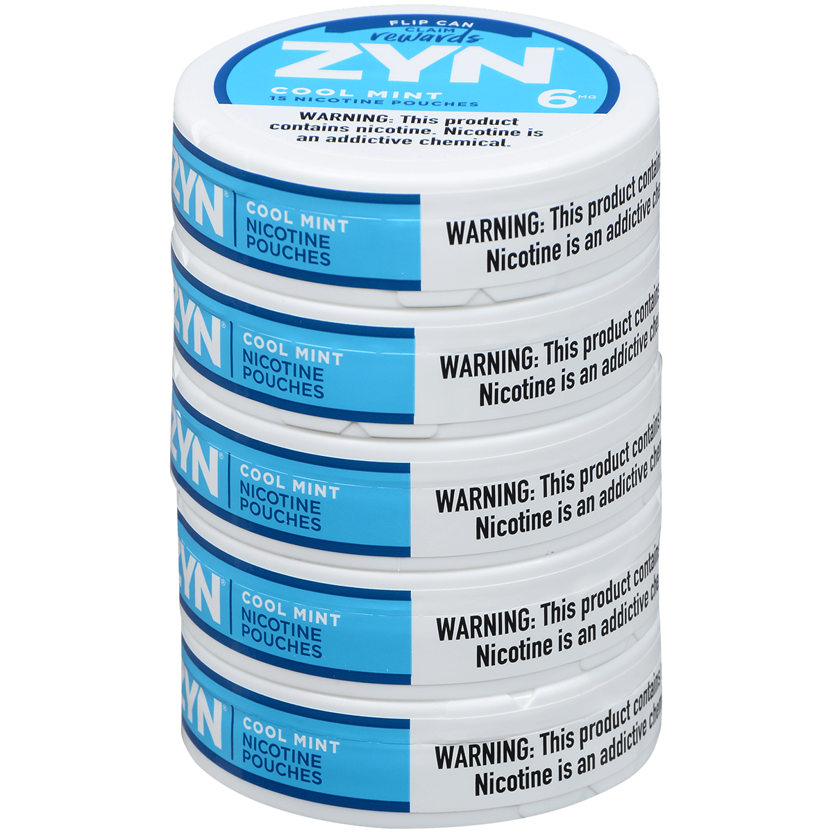 Zyn Nicotine Pouches Cool Mint 6 Mg 1/5 Tins