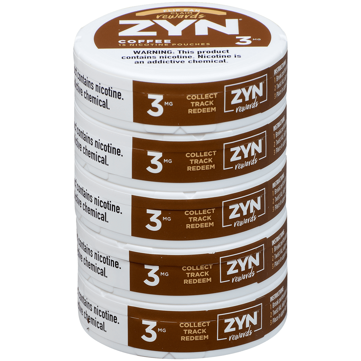 Zyn Nicotine Pouches Coffee 3 Mg 1/5 Tins