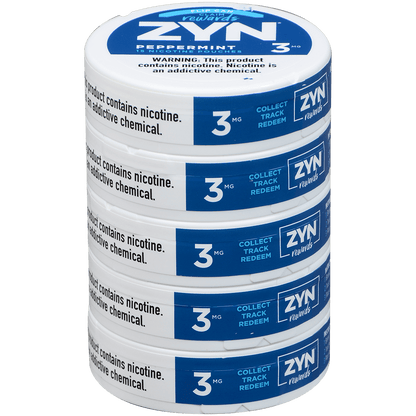 Zyn Nicotine Pouches Peppermint 3 Mg 1/5 Tins