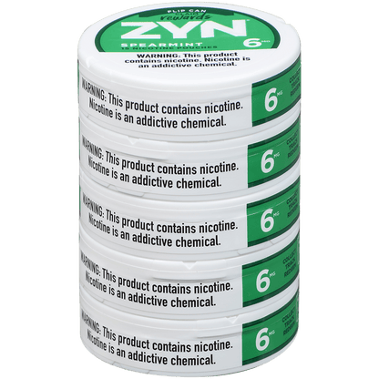 Zyn Nicotine Pouches Spearmint 6 Mg 1/5 Tins