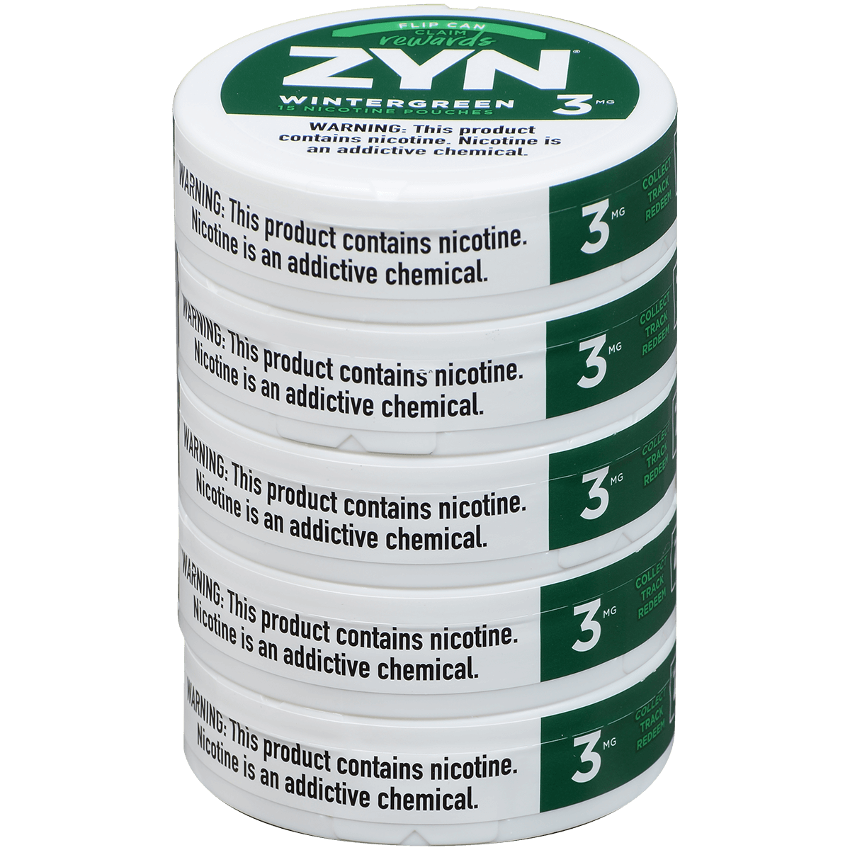 Zyn Nicotine Pouches Wintergreen 3 Mg 1/5 Tins