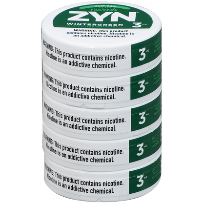 Zyn Nicotine Pouches Wintergreen 3 Mg 1/5 Tins