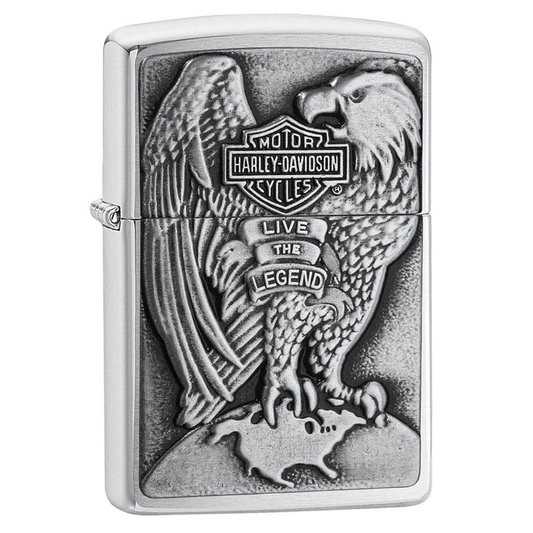 Zippo Harley-Davidson Made In Usa Eagle & Globe Brushed Chro