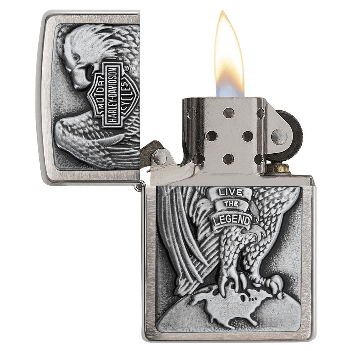 Zippo Harley-Davidson Made In Usa Eagle & Globe Brushed Chro