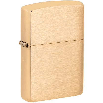 Zippo Brushed Brass WSolid Brass Engraved