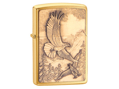 Zippo Where Eagles Dare Emblem Brushed Brass