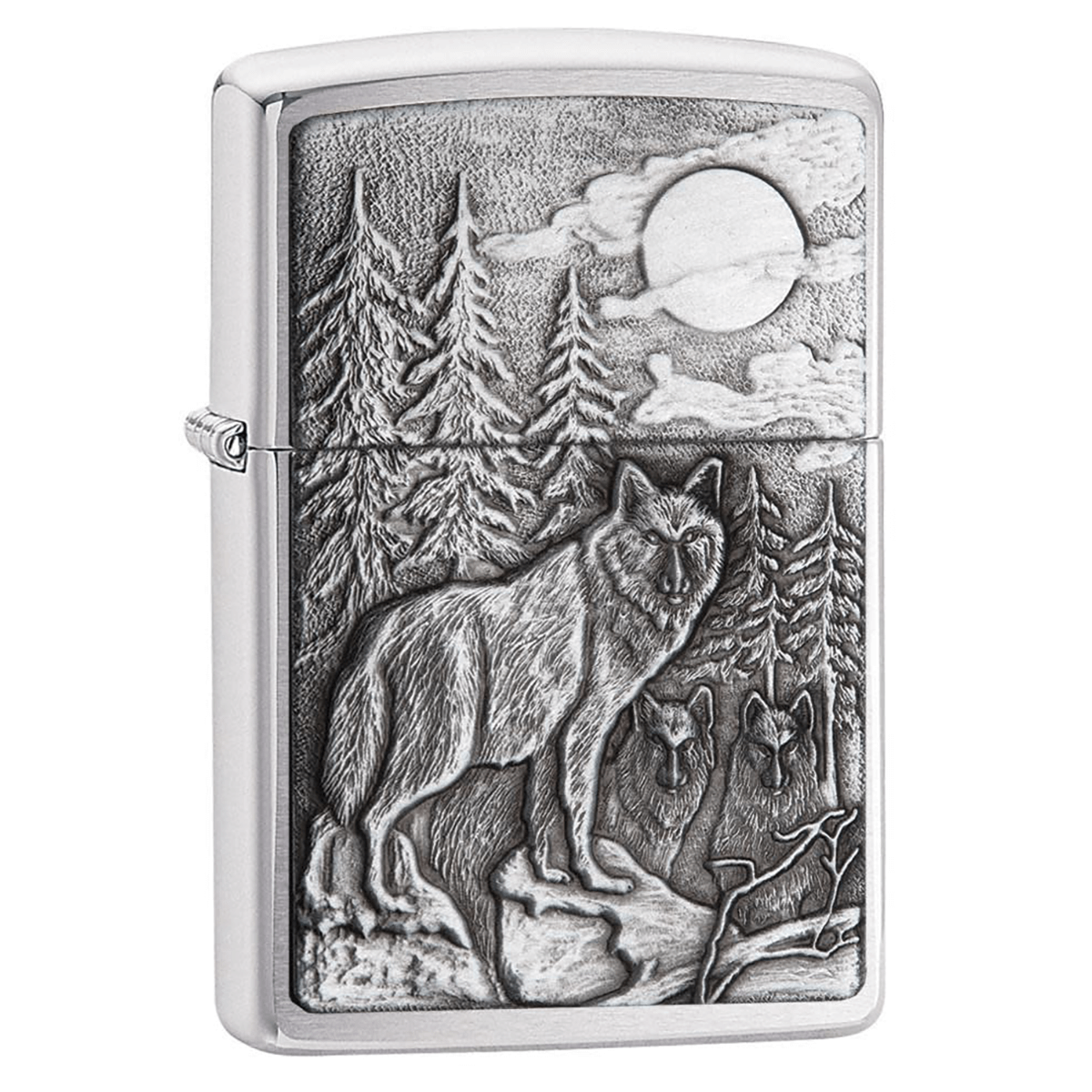 Zippo Timberwolves Emblem Brushed Chrome