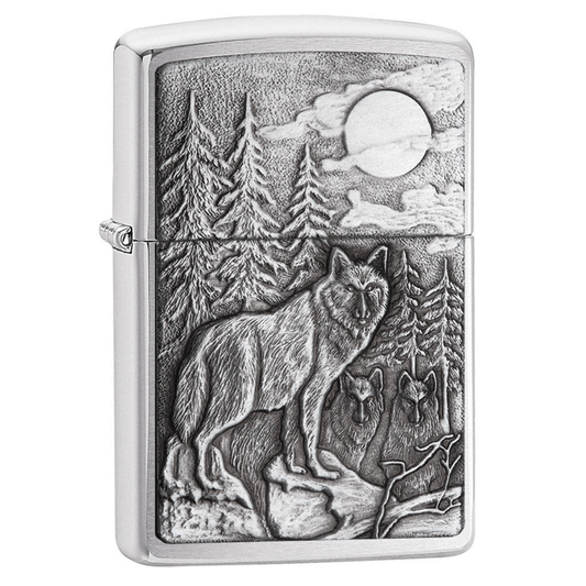 Zippo Timberwolves Emblem Brushed Chrome