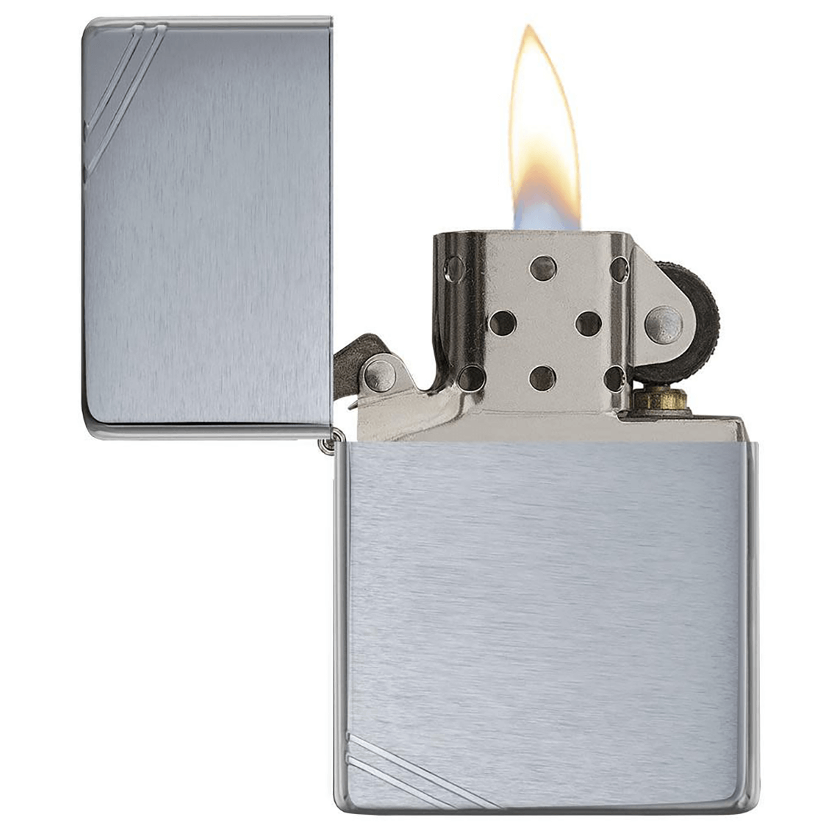 Zippo Vintage WSlashes Brushed Chrome