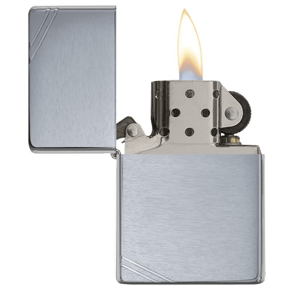Zippo Vintage WSlashes Brushed Chrome